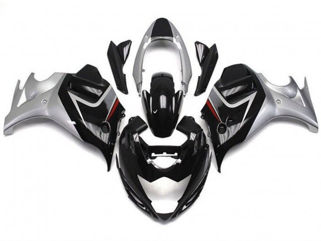 2008-2013 Suzuki GSX650F Motorcycle Fairings - Glossy Black Silver Canada