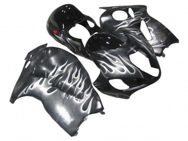 1996-2007 Suzuki GSXR1000 Motorcycle Fairings - Grey Black White Flame Canada