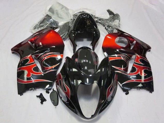 1996-2007 Suzuki GSXR1000 Motorcycle Fairings - Glossy Black Red Tribal Canada