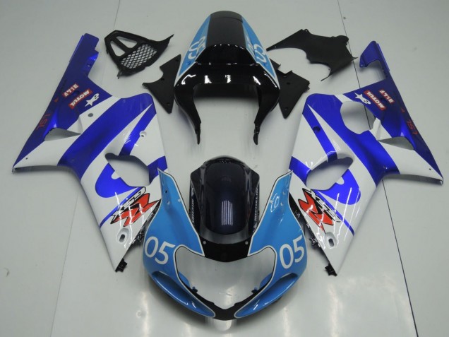 2000-2002 Suzuki GSXR1000 Motorcycle Fairings - Blue White Glossy Black and Light Blue 05 Canada
