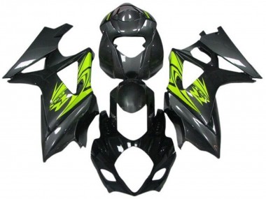 2005-2006 Suzuki GSXR 1000 Motorcycle Fairings - Black Grey Neon Yellow Canada