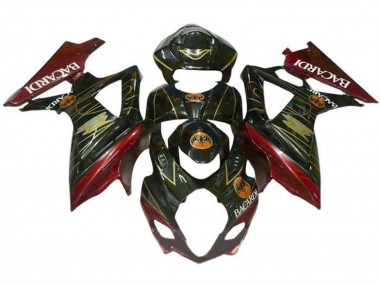 2005-2006 Suzuki GSXR 1000 Motorcycle Fairings - Black Red Gold BACARDI Canada