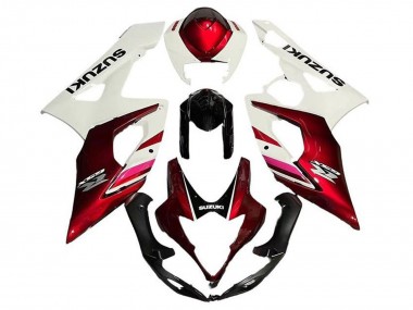 2005-2006 Suzuki GSXR 1000 Motorcycle Fairings - White Candy Red Black Canada