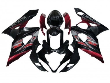 2005-2006 Suzuki GSXR 1000 Motorcycle Fairings - Glossy Black Red Silver Canada