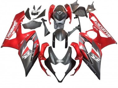 2005-2006 Suzuki GSXR 1000 Motorcycle Fairing - Matte Black Red Canada