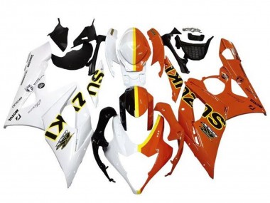 2005-2006 Suzuki GSXR 1000 Motorcycle Fairings - White Orange Yellow Split Canada