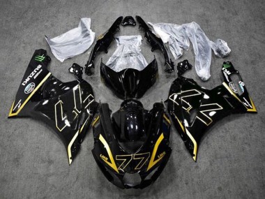 2017-2024 Suzuki GSXR1000 Motorcycle Fairings - Black Gold 77 Canada