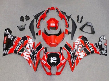 2017-2024 Suzuki GSXR1000 Motorcycle Fairings - Red White Black Motul 12 Canada