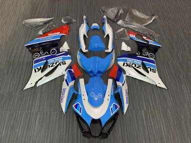 2017-2024 Suzuki GSXR1000 Motorcycle Fairings - White Blue Stripe Red Motul Canada