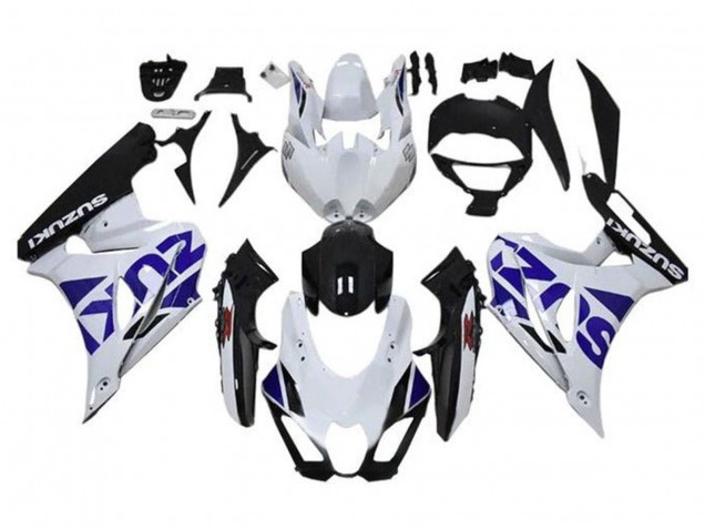 2017-2024 Suzuki GSXR1000 Motorcycle Fairing - White Blue Black Canada
