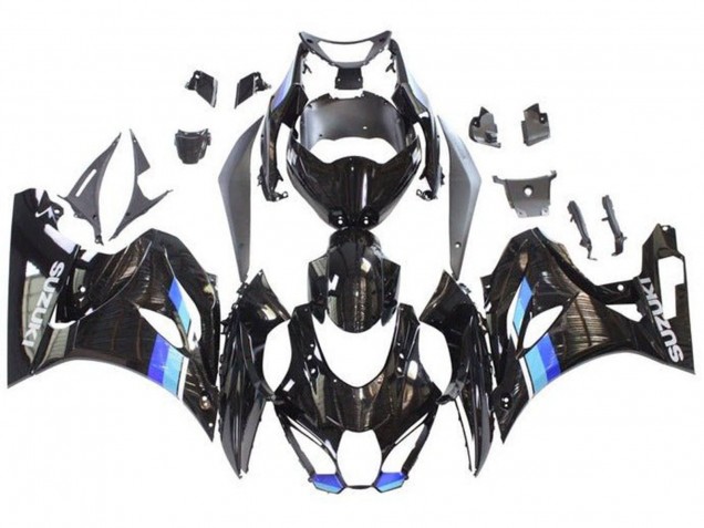 2017-2024 Suzuki GSXR1000 Motorcycle Fairings - Black Blue Stripe Canada
