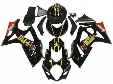 2007-2008 Suzuki GSXR 1000 Motorcycle Fairings - Black Yellow Red Rizla Canada