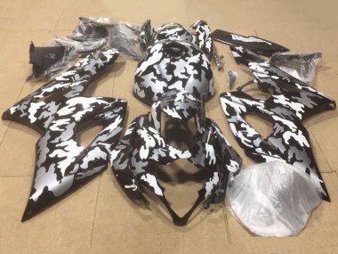 2007-2008 Suzuki GSXR 1000 Motorcycle Fairings - Black White Grey Camouflage Canada