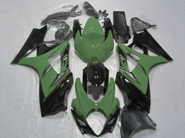 2007-2008 Suzuki GSXR 1000 Motorcycle Fairing - Green Glossy Black Canada