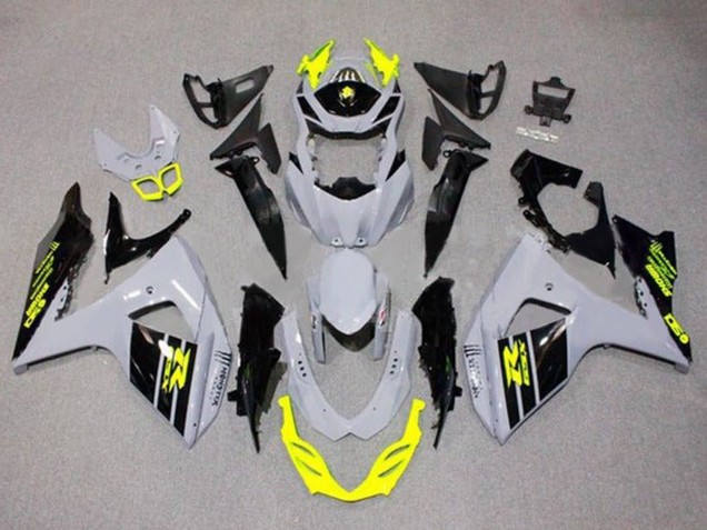 2009-2016 Suzuki GSXR 1000 Motorcycle Fairings - Grey Neon Yellow Black Canada