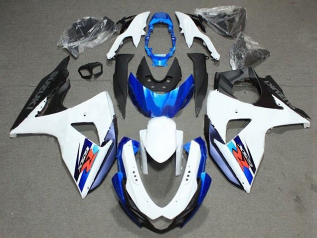 2009-2016 Suzuki GSXR 1000 Bike Fairings - White Blue Black Canada