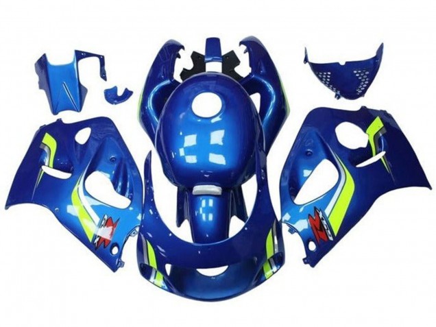 1996-2000 Suzuki GSXR 600 / GSXR 750 Motorcycle Fairings - Blue Yellow White Canada