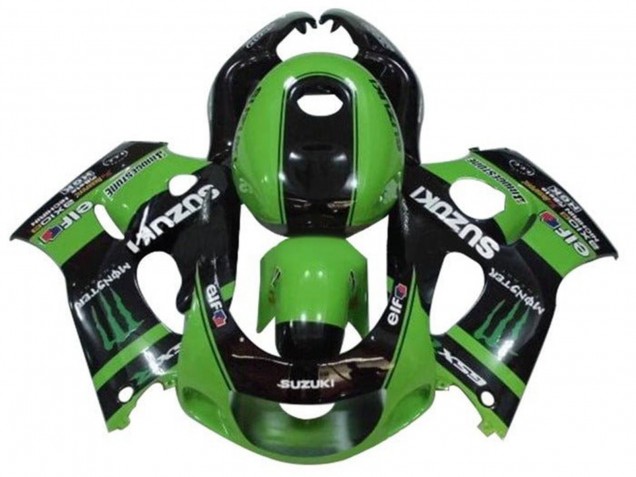 1996-2000 Suzuki GSXR 600 / GSXR 750 Motorcycle Fairings - Green Black Monster Canada