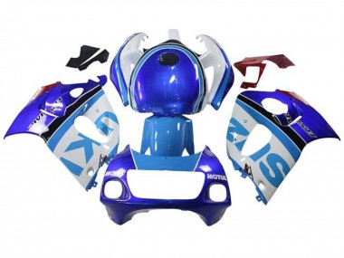 1996-2000 Suzuki GSXR 600 / GSXR 750 Motorcycle Fairings - White Blue Stripe Canada