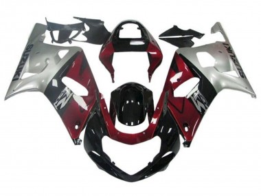 2001-2003 Suzuki GSXR 600 / GSXR 750 Motorcycle Fairing - Silver Red Glossy Black Canada