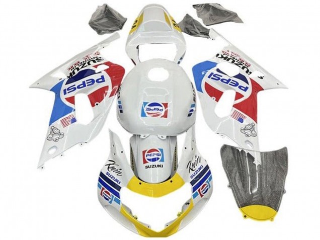 2001-2003 Suzuki GSXR 600 / GSXR 750 Motorcycle Fairings - White Blue Red Yellow Pepsi Canada