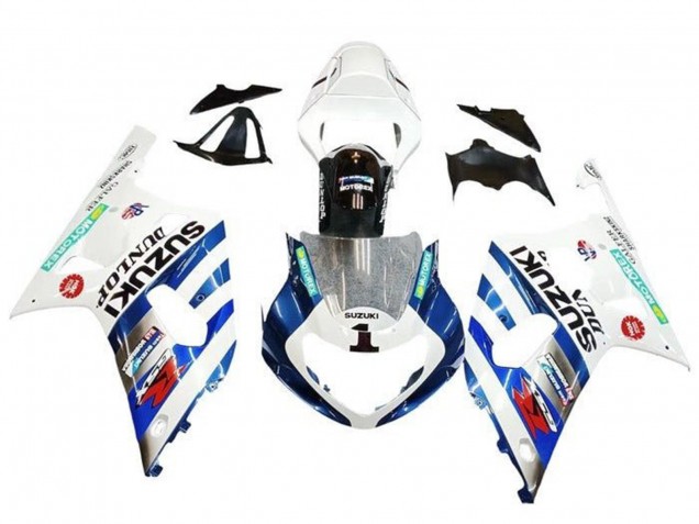 2001-2003 Suzuki GSXR 600 / GSXR 750 Motorcycle Fairings - White Blue Stripe Red Black Canada