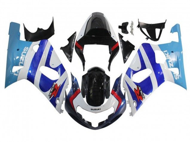 2001-2003 Suzuki GSXR 600 / GSXR 750 Motorcycle Fairings - White Triple Blue Glossy Black Red Canada