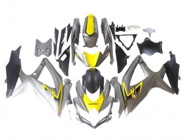 2008-2010 Suzuki GSXR 600 / GSXR 750 Motorcycle Fairings - Silver Yellow Black Canada
