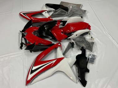 2008-2010 Suzuki GSXR 600 / GSXR 750 Motorcycle Fairing - White Red Glossy Black Canada