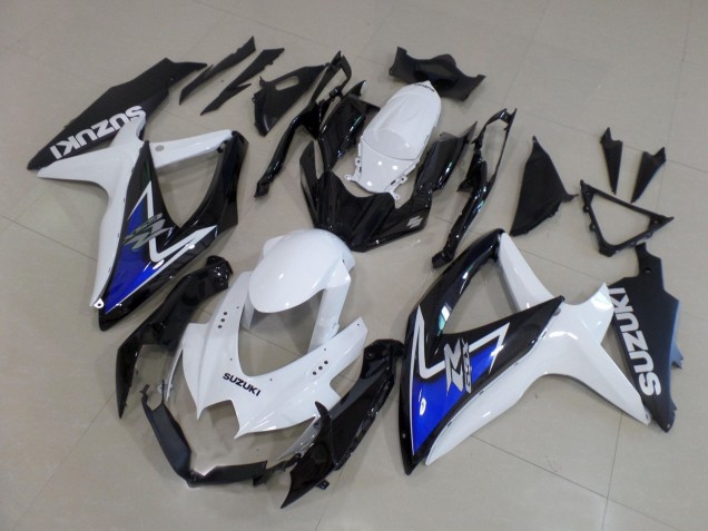 2008-2010 Suzuki GSXR 600 / GSXR 750 Motorcycle Fairings - White Blue Glossy Black Canada