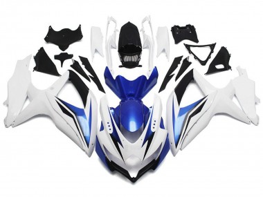 2008-2010 Suzuki GSXR 600 / GSXR 750 Motorcycle Fairing - White Blue Black Canada