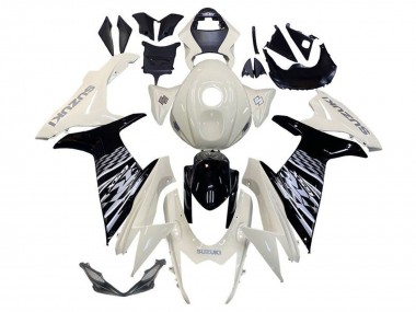 2011-2024 Suzuki GSXR 600 / GSXR 750 Motorcycle Fairing - White Glossy Black Canada
