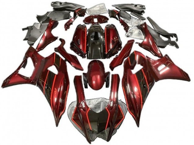 2021-2024 Yamaha YZF R7 Motorcycle Fairings - Dark Red Black Canada