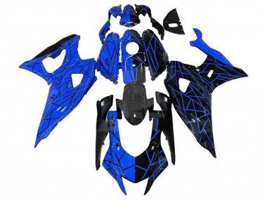 2021-2024 Yamaha YZF R7 Motorcycle Fairings - Blue Black Split Lines Canada