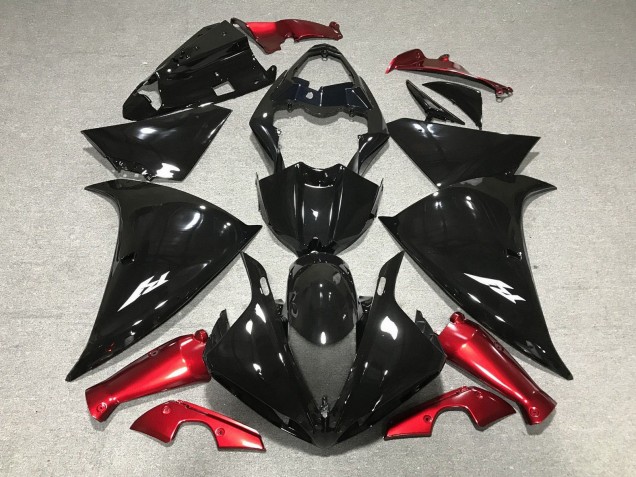 2009-2011 Yamaha YZF 1000 R1 Motorcycle Fairings - Glossy Black Red Canada