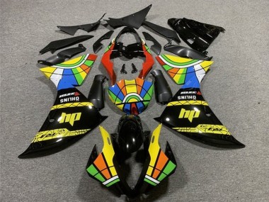 2009-2011 Yamaha YZF 1000 R1 Motorcycle Fairings - Black Yellow HP Color Wheel Canada