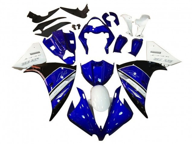 2009-2011 Yamaha YZF 1000 R1 Motorcycle Fairings - White Blue Black GYTR Canada