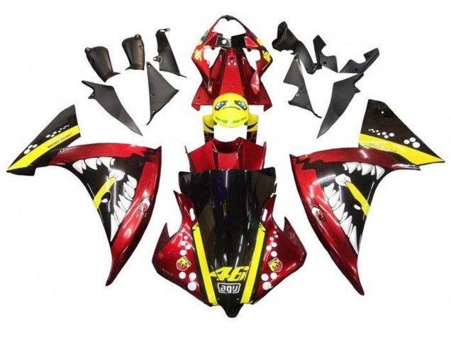 2009-2011 Yamaha YZF 1000 R1 Motorcycle Fairings - Red Yellow Black Shark Canada