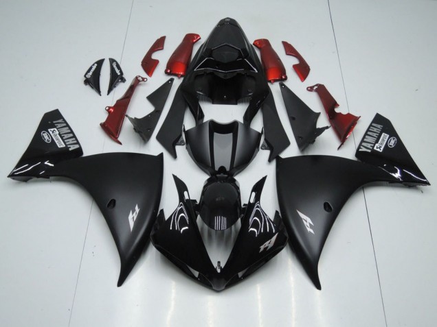2009-2011 Yamaha YZF 1000 R1 Motorcycle Fairings - Glossy Black Matte Black White Decal Red Canada