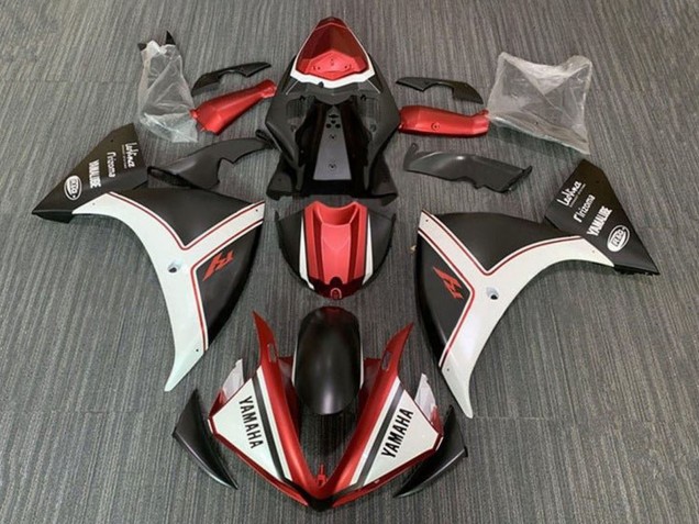 2009-2011 Yamaha YZF 1000 R1 Motorcycle Fairings - White Red Matte Black Canada