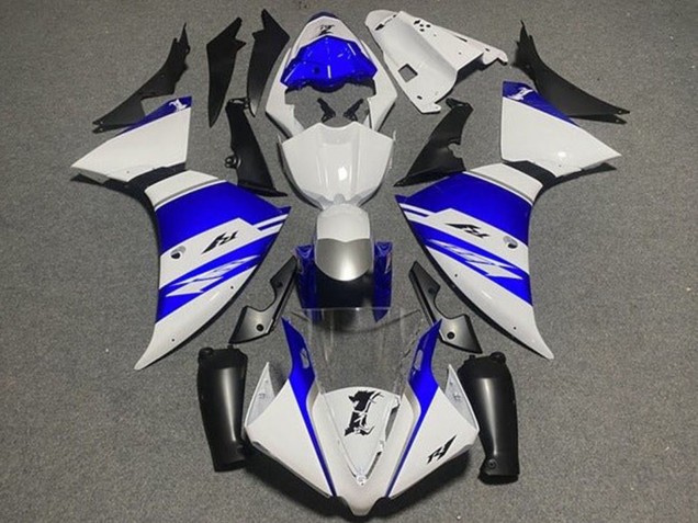 2009-2011 Yamaha YZF 1000 R1 Motorcycle Fairings - White Blue Silver Black Stripe Canada
