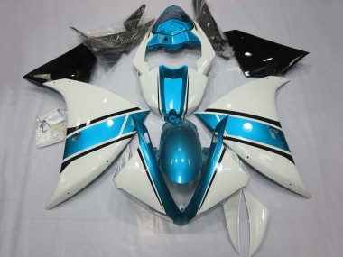 2009-2011 Yamaha YZF 1000 R1 Motorcycle Fairings - White Light Blue Black Canada