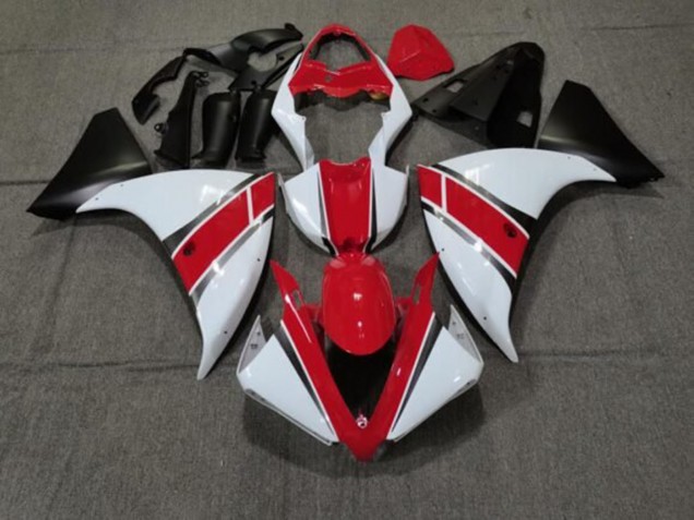 2012-2014 Yamaha YZF 1000 R1 Motorcycle Fairings - Red White Matte Black Canada