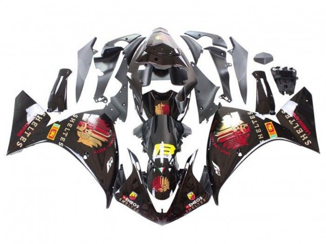 2012-2014 Yamaha YZF 1000 R1 Motorcycle Fairings - Glossy Black Red Yellow Sheltes Canada