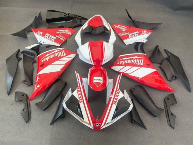 2012-2014 Yamaha YZF 1000 R1 Motorcycle Fairings - White Red Milwaukee Rocol Maxxis Canada