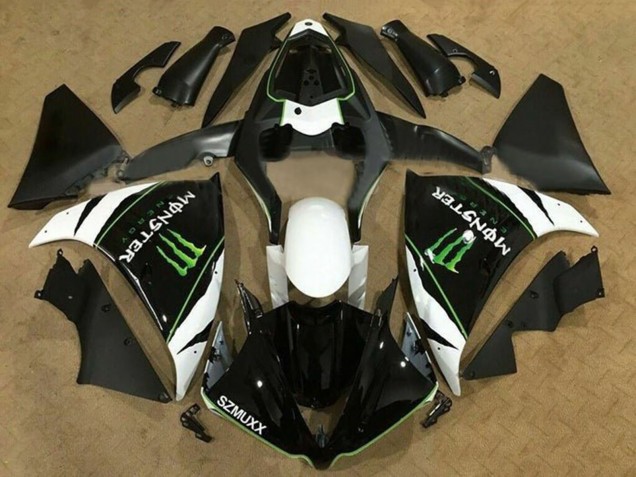 2012-2014 Yamaha YZF 1000 R1 Motorcycle Fairings - White Black Green Monster Energy SZMUXX Canada