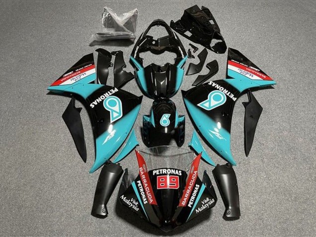 2012-2014 Yamaha YZF 1000 R1 Motorcycle Fairings - Glossy Black Blue Petronas Canada