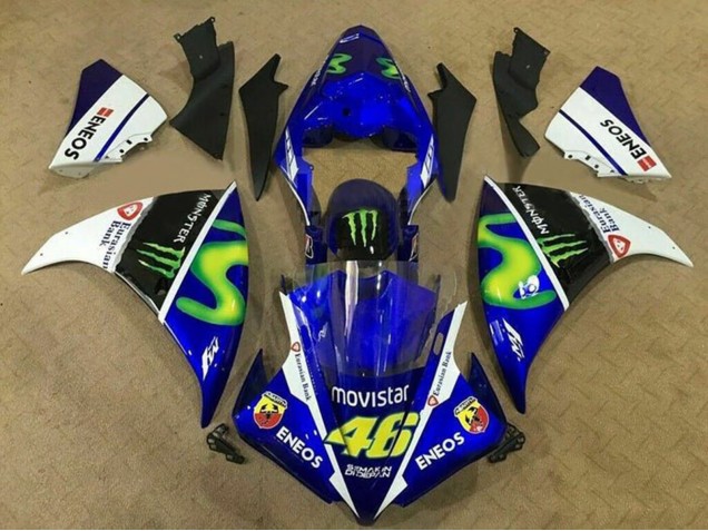2012-2014 Yamaha YZF 1000 R1 Motorcycle Fairings - Blue White Black Green MoviStar Monster ENEOS Canada