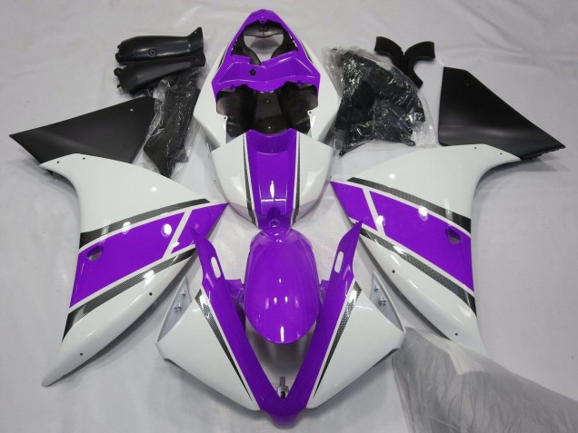2012-2014 Yamaha YZF 1000 R1 Motorcycle Fairings - White Purple Matte Black Canada