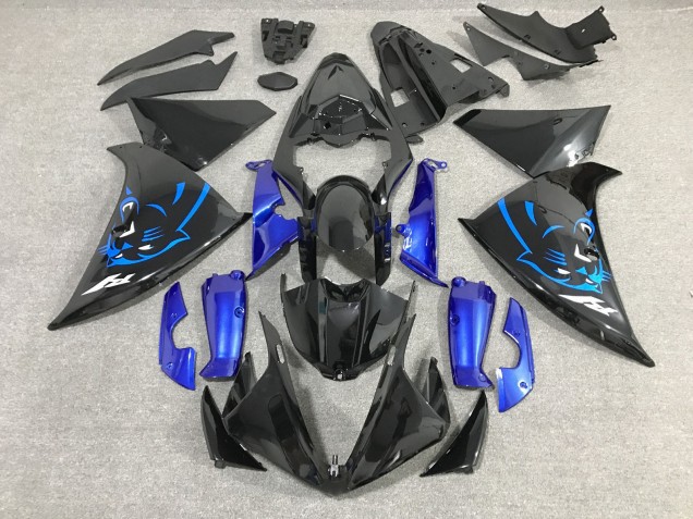 2012-2014 Yamaha YZF 1000 R1 Motorcycle Fairings - Glossy Black Blue Panther Canada